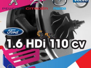 Kit CHRA Turbine - 1.6 HDi 16V FAP 110cv # GT1544V 753420