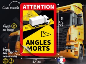 Sticker Autocollant Angles morts poid lourd camion porteur semi remorque camping car LKW TRUCK – Image 3